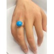 Éclat de Topaze – Bague ajustable en topaze bleue et acier inoxydable argent Éclat de Topaze – Bague ajustable en topaze bleue et acier inoxydable argent