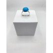 Éclat de Topaze – Bague ajustable en topaze bleue et acier inoxydable argent Éclat de Topaze – Bague ajustable en topaze bleue et acier inoxydable argent
