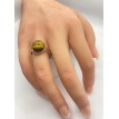 Bijoux de Terre – Bague ajustable en pierre marron et acier inoxydable argent Bijoux de Terre – Bague ajustable en pierre marron et acier inoxydable argent