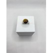 Bijoux de Terre – Bague ajustable en pierre marron et acier inoxydable argent Bijoux de Terre – Bague ajustable en pierre marron et acier inoxydable argent