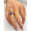 Soleil d'amethyste – Bague ajustable en améthyste et acier inoxydable argent Soleil d'amethyste – Bague ajustable en améthyste et acier inoxydable argent