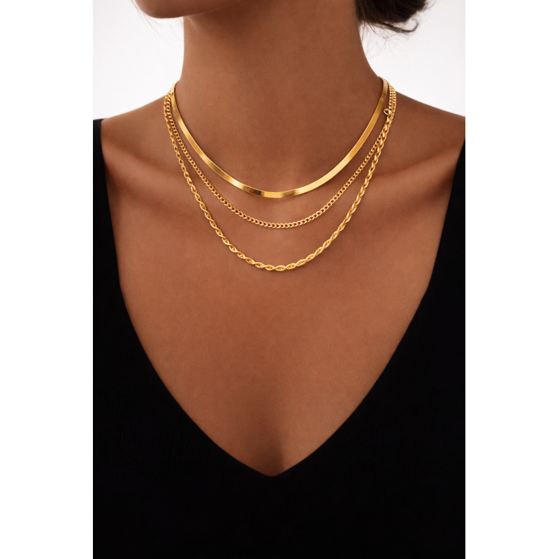 Colliers plaqué or 24K - Bijoux élégants Femme